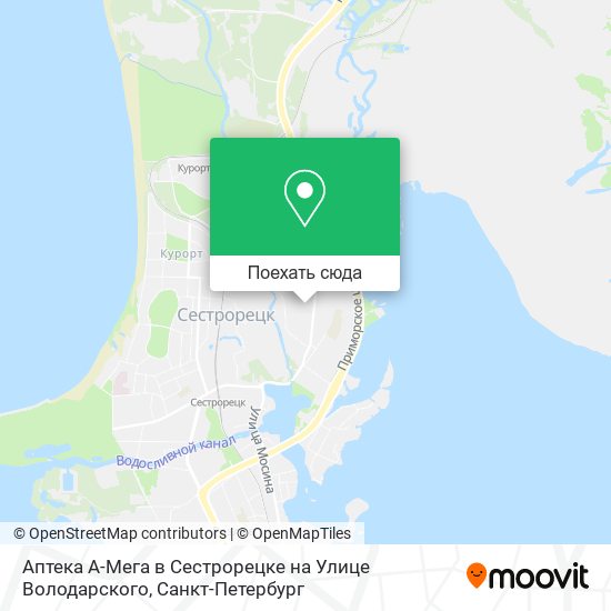 Карта Аптека А-Мега в Сестрорецке на Улице Володарского