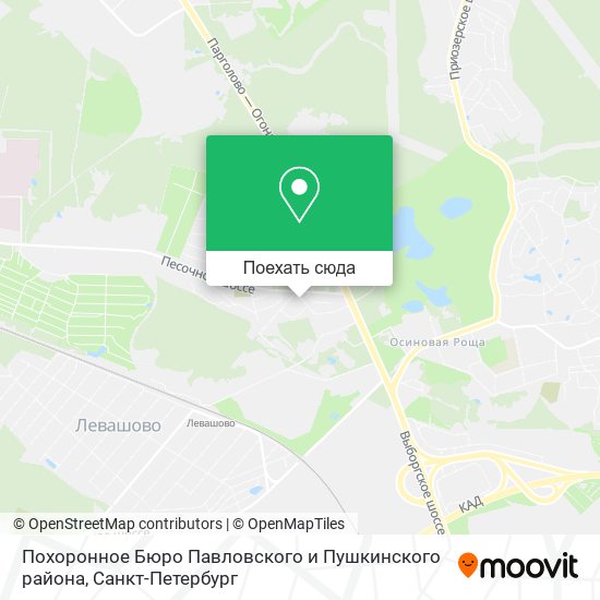 Карта Похоронное Бюро Павловского и Пушкинского района