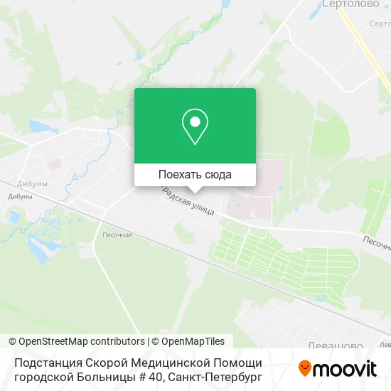 Карта Подстанция Скорой Медицинской Помощи городской Больницы # 40