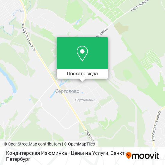 Карта Кондитерская Изюминка - Цены на Услуги