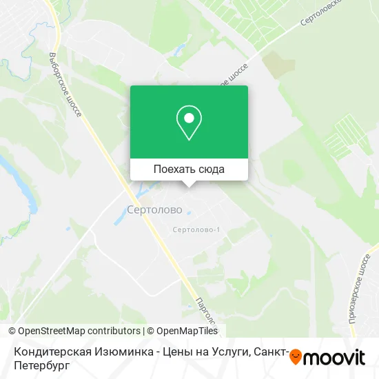 Карта Кондитерская Изюминка - Цены на Услуги