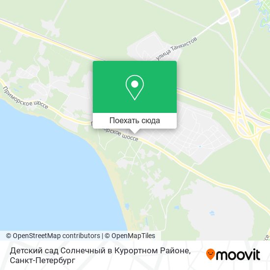 Карта Детский сад Солнечный в Курортном Районе