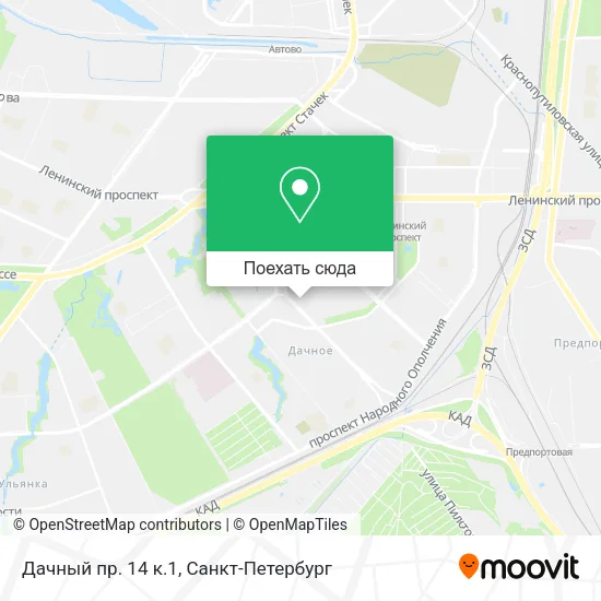 Карта Дачный пр. 14 к.1
