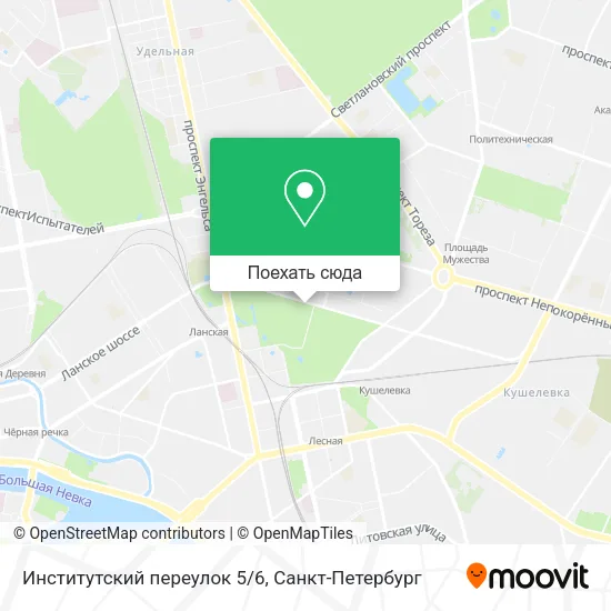 Карта Институтский переулок 5/6