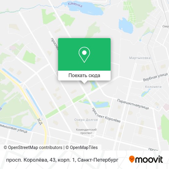 Карта просп. Королёва, 43, корп. 1