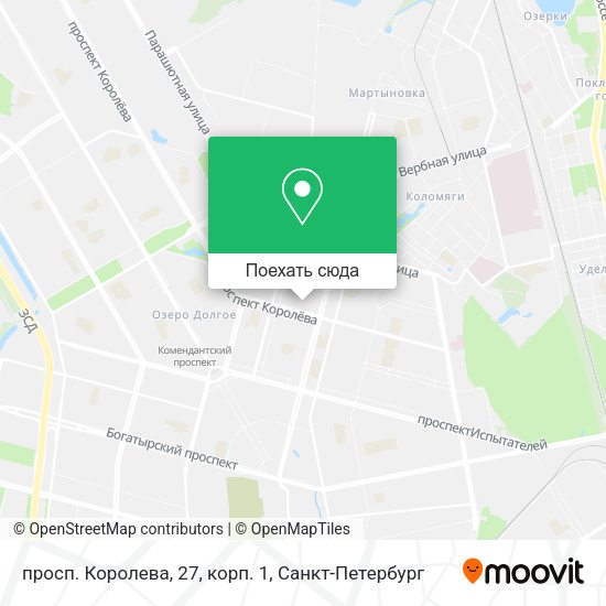Карта просп. Королева, 27, корп. 1