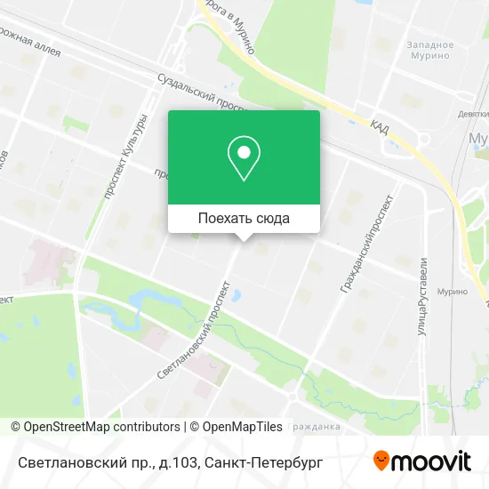 Карта Светлановский пр., д.103