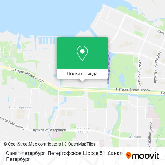 Карта Санкт-петербург, Петергофское Шоссе 51