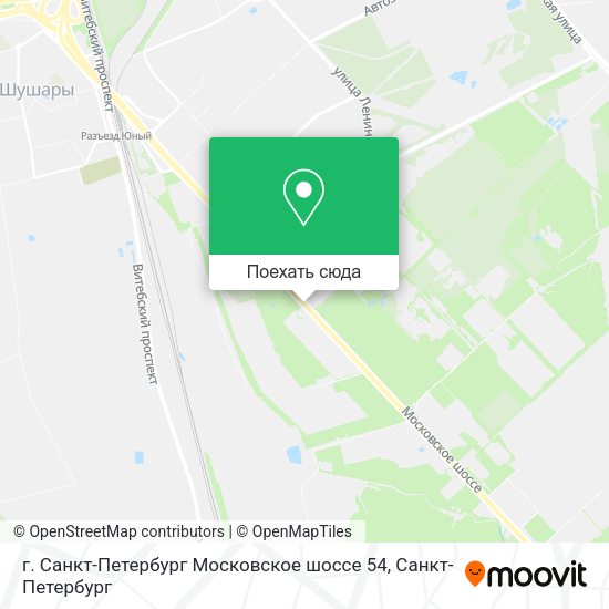 Карта г. Санкт-Петербург Московское шоссе 54