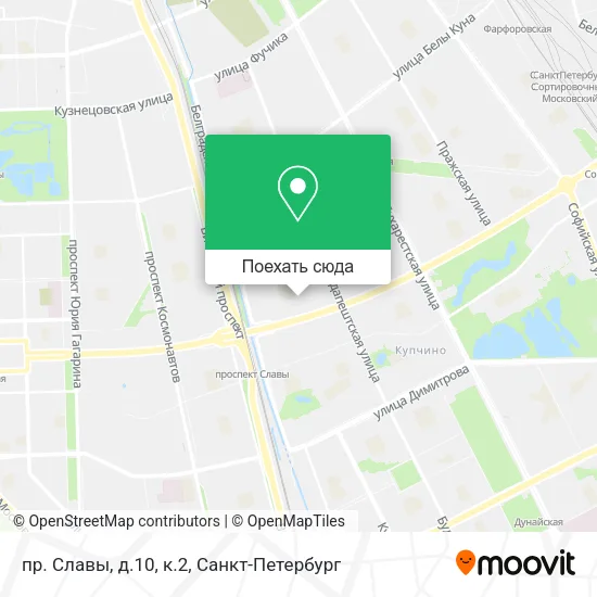 Карта пр. Славы, д.10, к.2