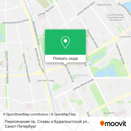 Карта Пересечение пр. Славы и Будапештской ул.