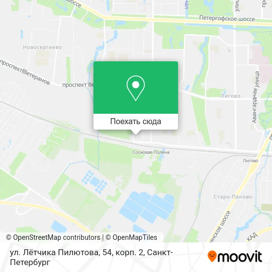Карта ул. Лётчика Пилютова, 54, корп. 2