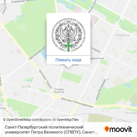 Карта Санкт-Петербургский политехнический университет Петра Великого (СПбПУ)