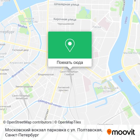 Карта Московский вокзал парковка с ул. Полтавская