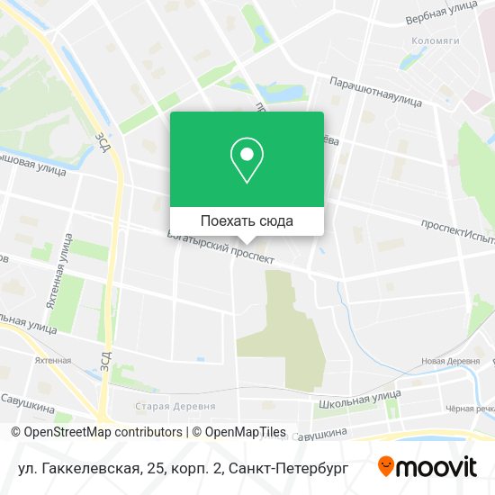 Карта ул. Гаккелевская, 25, корп. 2