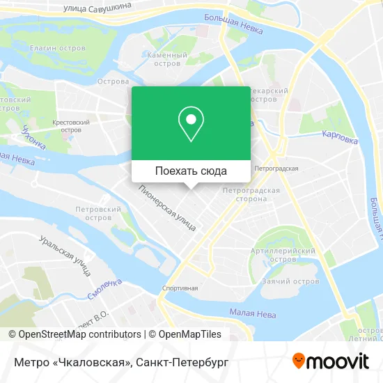 Карта Метро «Чкаловская»