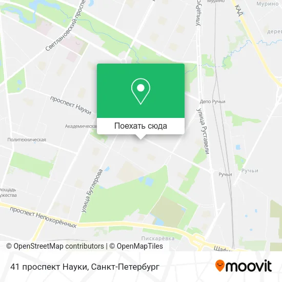 Карта 41 проспект Науки