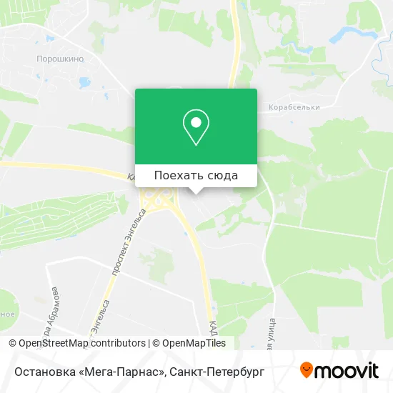 Карта Остановка «Мега-Парнас»