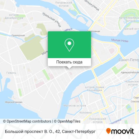 Карта Большой проспект В. О., 42