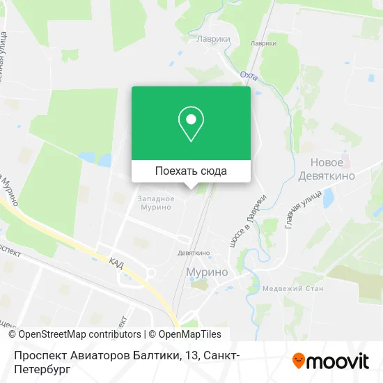 Карта Проспект Авиаторов Балтики, 13