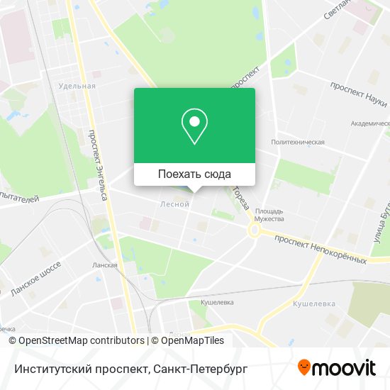 Карта Институтский проспект