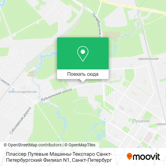 Карта Плассер Путевые Машины-Текспаро Санкт-Петербургский Филиал N1