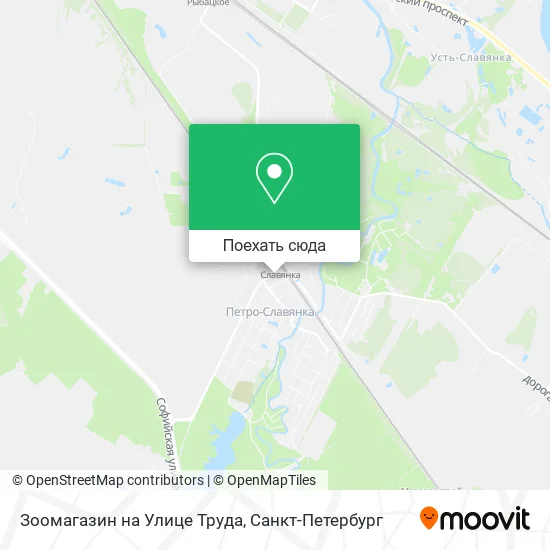 Карта Зоомагазин на Улице Труда