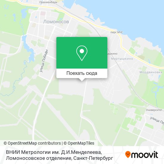 Карта ВНИИ Метрологии им. Д.И.Менделеева, Ломоносовское отделение
