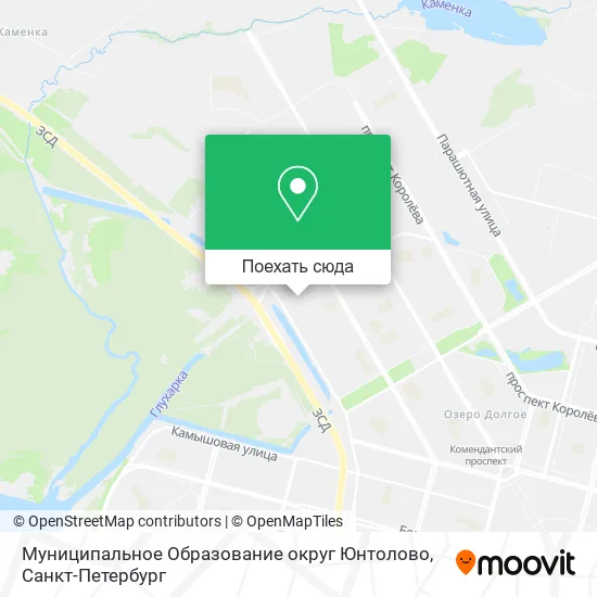 Карта Муниципальное Образование округ Юнтолово