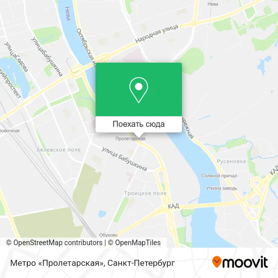 Карта Метро «Пролетарская»