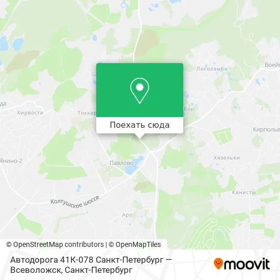 Карта Автодорога 41К-078 Санкт-Петербург — Всеволожск