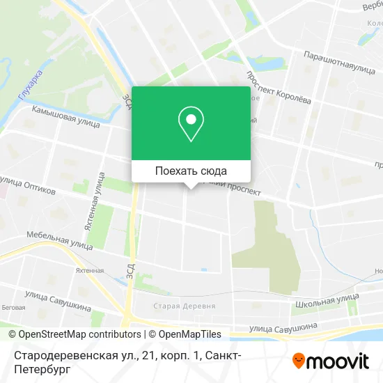 Карта Стародеревенская ул., 21, корп. 1