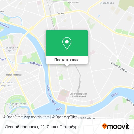 Карта Лесной проспект, 21