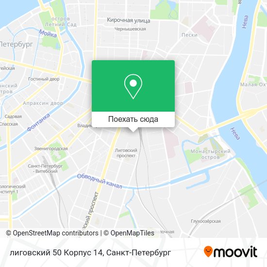 Карта лиговский 50 Корпус 14