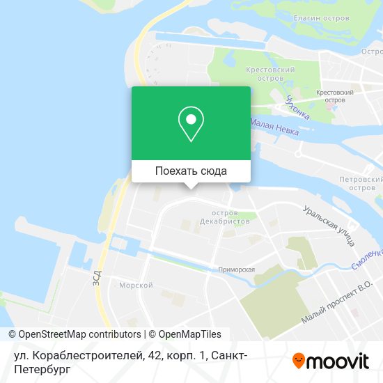Карта ул. Кораблестроителей, 42, корп. 1