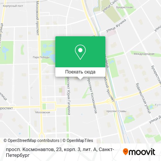 Карта просп. Космонавтов, 23, корп. 3, лит. А