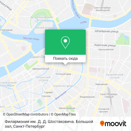 Карта Филармония им. Д. Д. Шостаковича. Большой зал