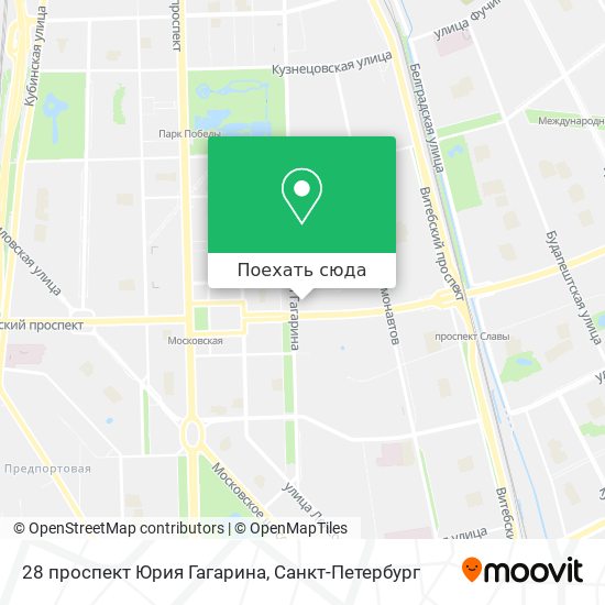 Карта 28 проспект Юрия Гагарина