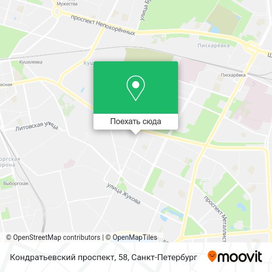 Карта Кондратьевский проспект, 58