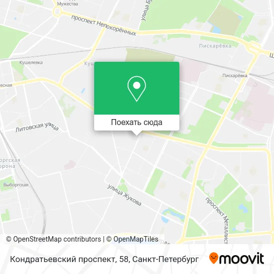 Карта Кондратьевский проспект, 58