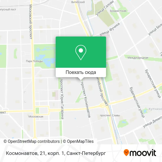Карта Космонавтов, 21, корп. 1