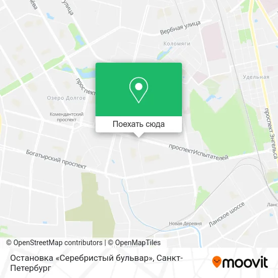 Карта Остановка «Серебристый бульвар»