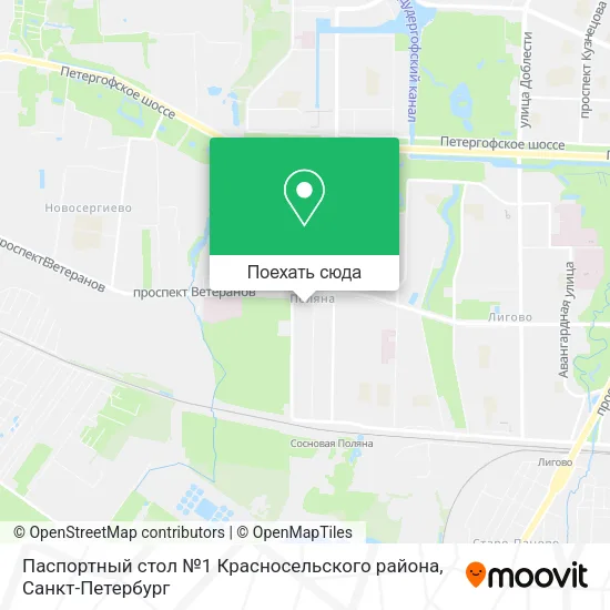 Карта Паспортный стол №1 Красносельского района