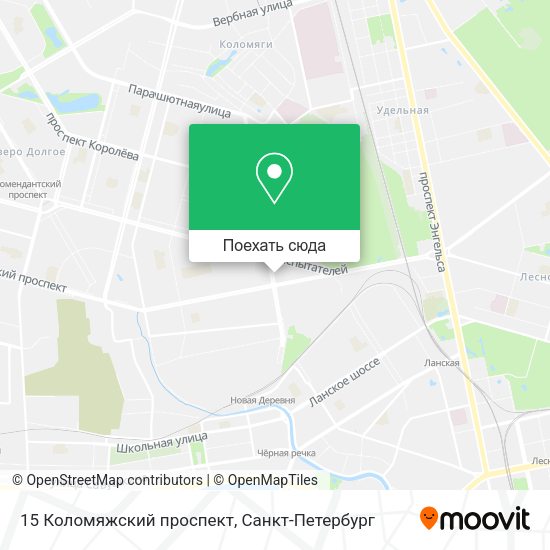 Карта 15 Коломяжский проспект