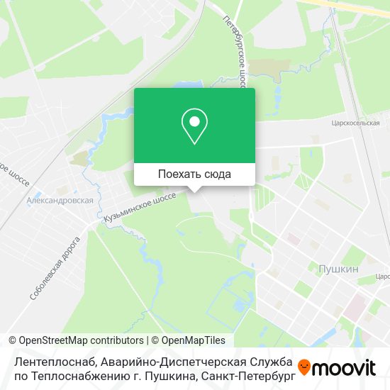 Карта Лентеплоснаб, Аварийно-Диспетчерская Служба по Теплоснабжению г. Пушкина