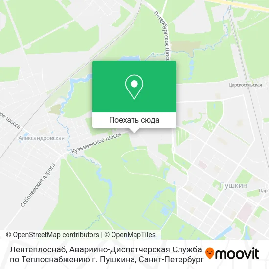 Карта Лентеплоснаб, Аварийно-Диспетчерская Служба по Теплоснабжению г. Пушкина