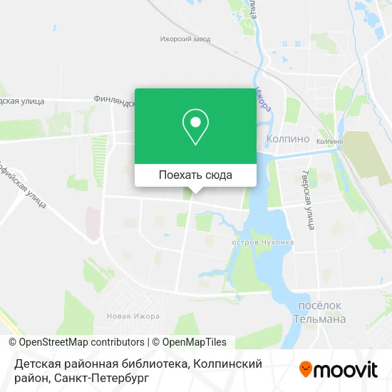 Карта Детская районная библиотека, Колпинский район