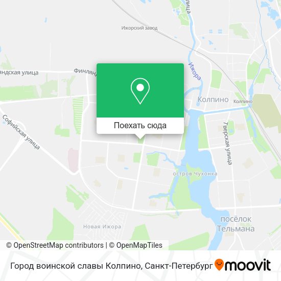 Карта Город воинской славы Колпино