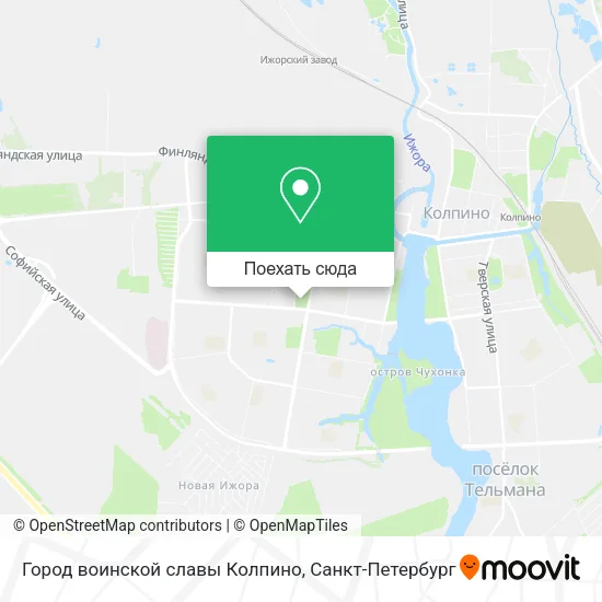Карта Город воинской славы Колпино