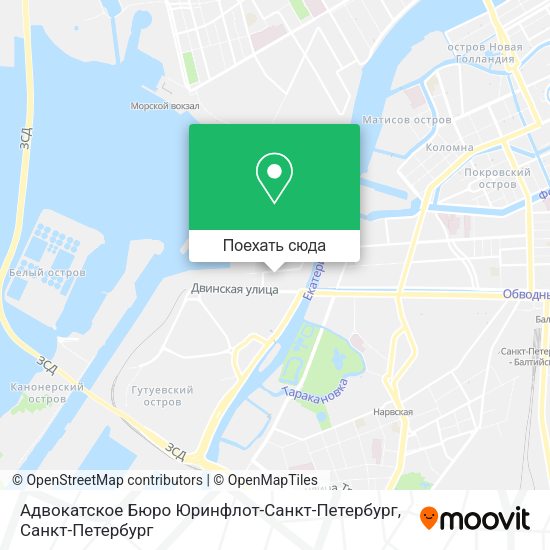Карта Адвокатское Бюро Юринфлот-Санкт-Петербург